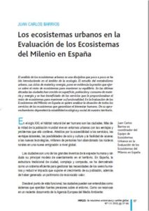 Los ecosistemas urbanos en la Evaluación de los Ecosistemas del Milenio en España