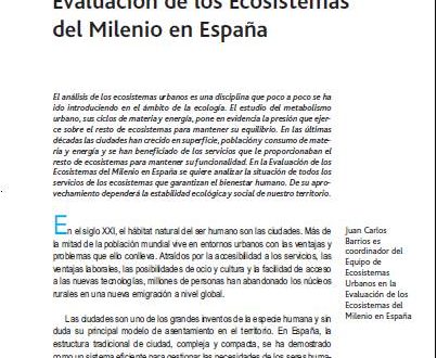 Los ecosistemas urbanos en la Evaluación de los Ecosistemas del Milenio en España
